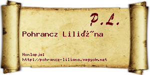 Pohrancz Liliána névjegykártya